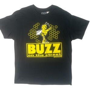 Sz Xl Black "Buzz on the Street" Graphic Tee - Yellow Logo